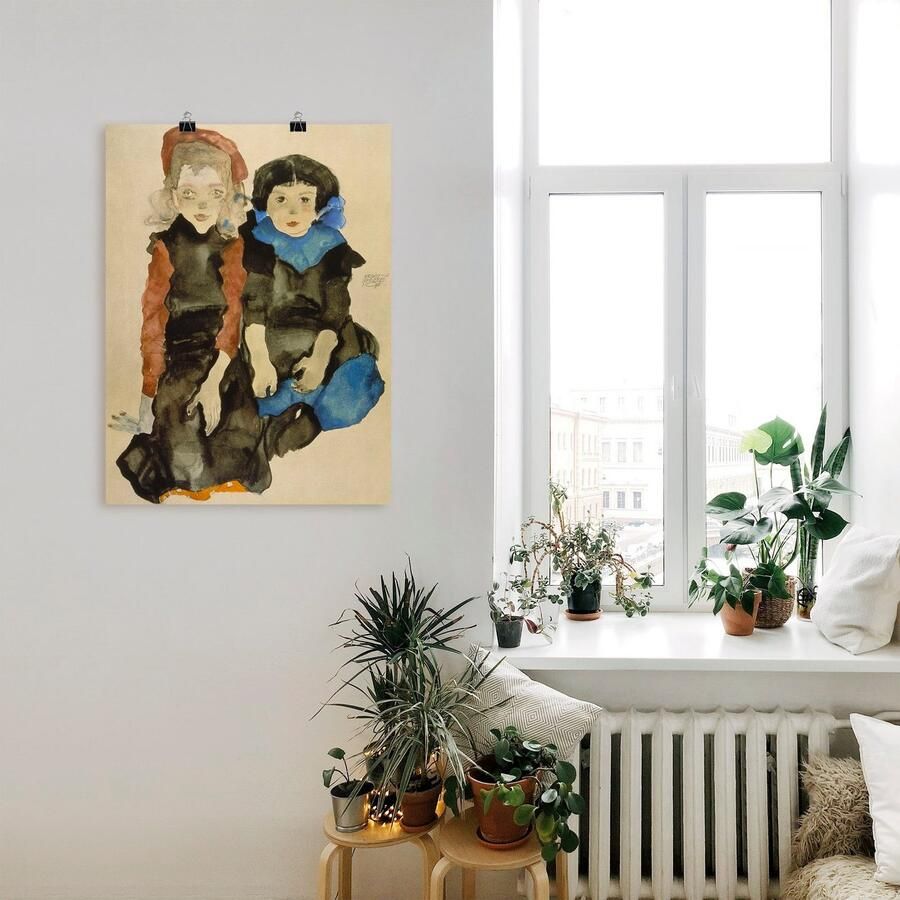 Artland Artprint Twee kleine meisjes. 1911 als artprint van aluminium artprint op linnen muursticker of poster in verschillende maten