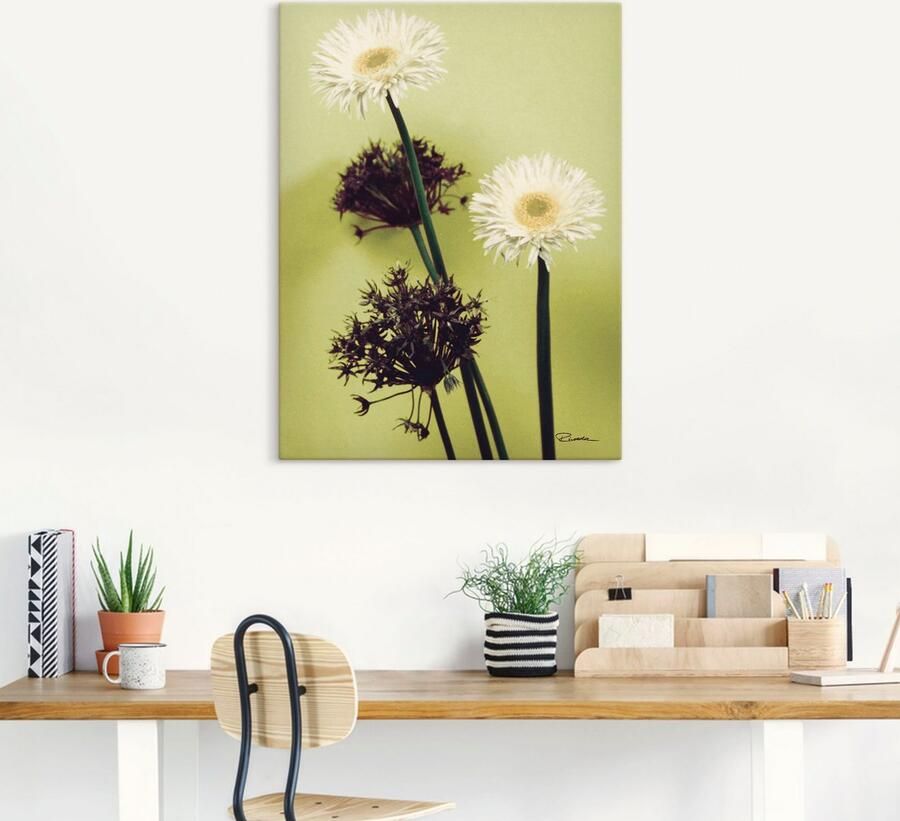 Artland Artprint op linnen Twee voor groen gerbera's - Foto 5