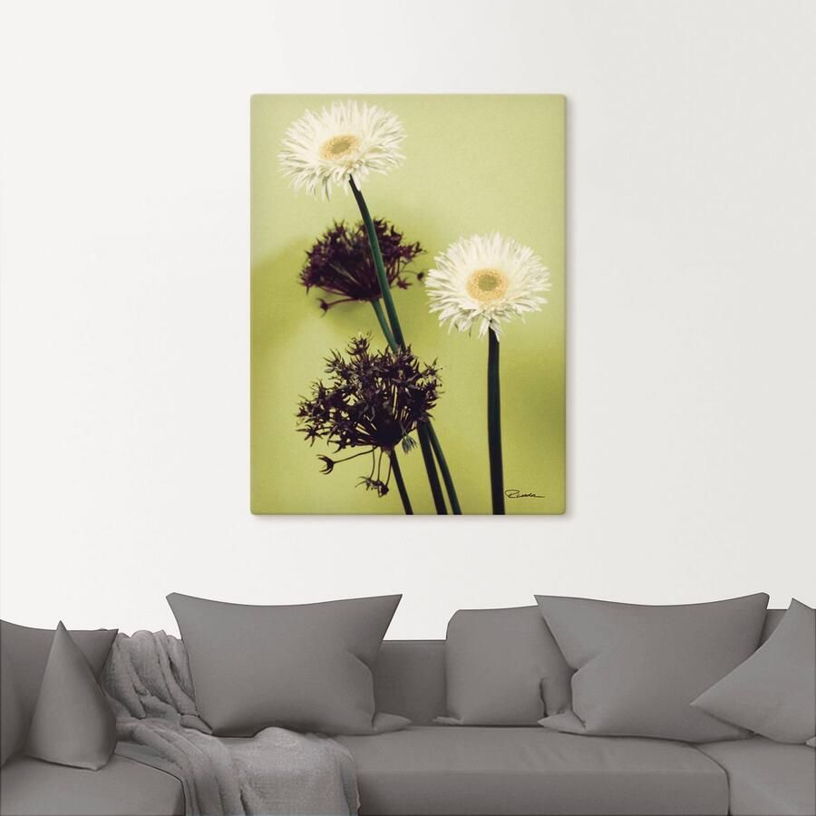 Artland Artprint op linnen Twee voor groen gerbera's - Foto 2