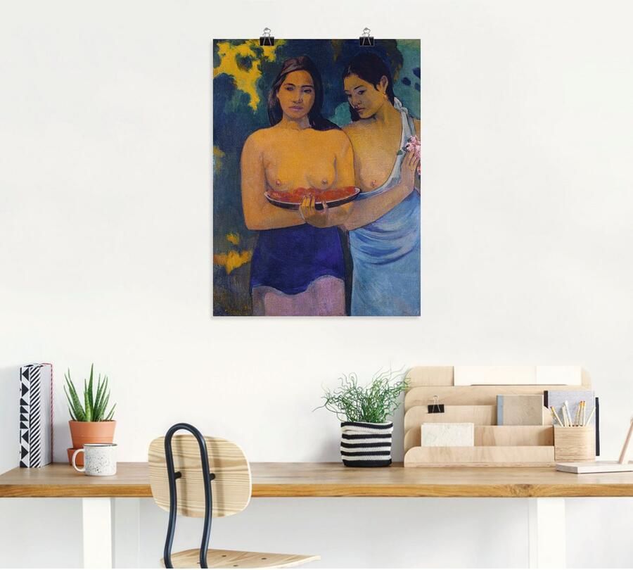 Artland Artprint Twee vrouwen van Tahiti. 1899 als artprint op linnen poster in verschillende formaten maten - Foto 4