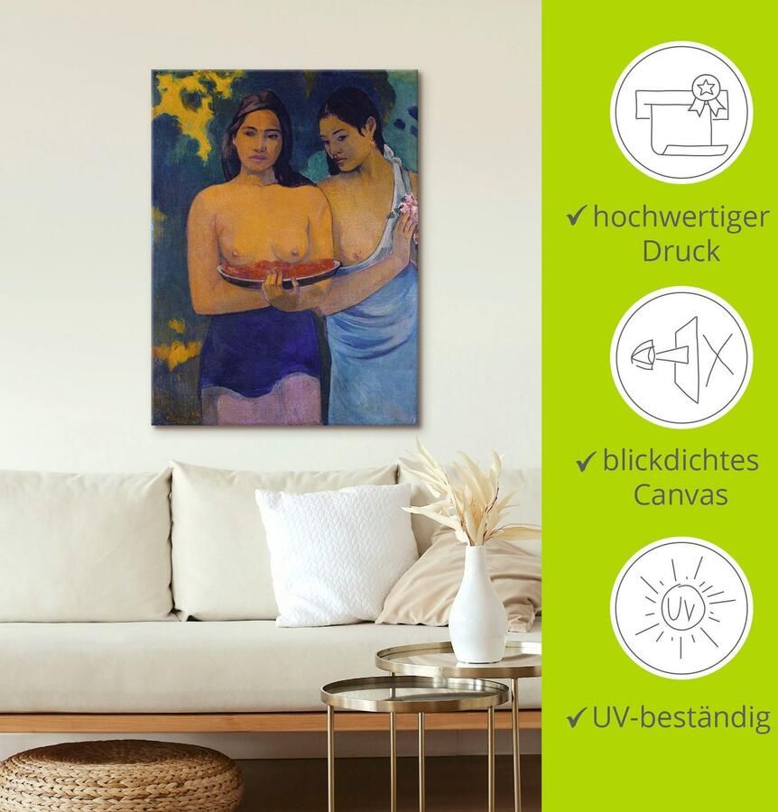 Artland Artprint Twee vrouwen van Tahiti. 1899 als artprint op linnen poster in verschillende formaten maten - Foto 2