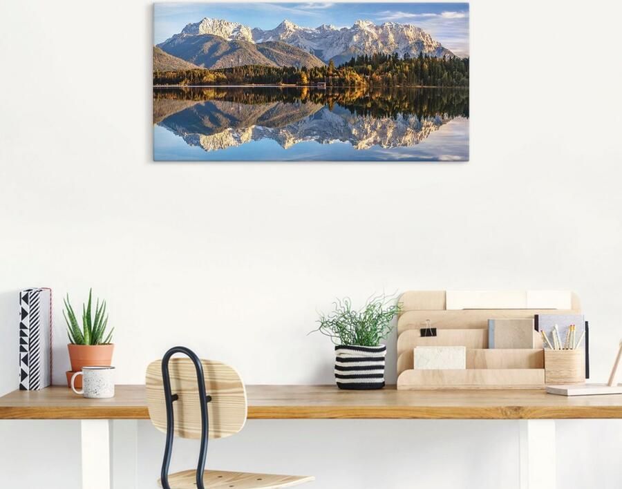 Artland Artprint Uitzicht op de Karwendel aan de Barmsee als artprint op linnen muursticker in verschillende maten - Foto 6