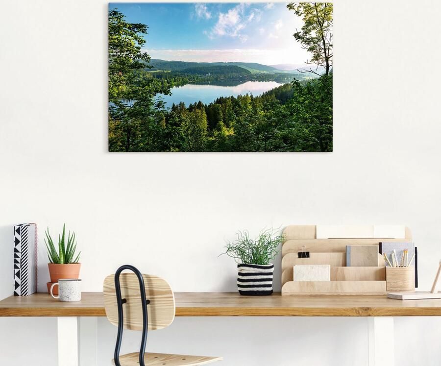 Artland Artprint op linnen Uitzicht op de Titisee in het Zwarte Woud - Foto 6