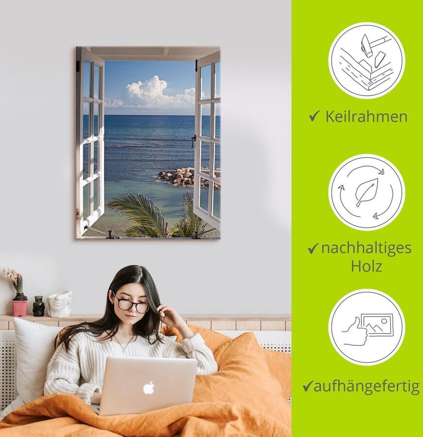 Artland Artprint Uitzicht op het paradijs als artprint van aluminium artprint voor buiten artprint op linnen poster muursticker - Foto 2