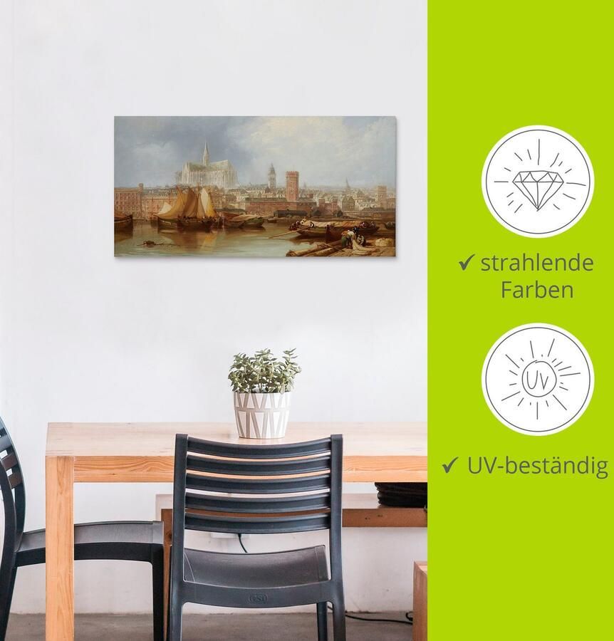 Artland Artprint Uitzicht op Keulen onvoltooide kathedraal als artprint van aluminium artprint voor buiten artprint op linnen in verschillende maten - Foto 3