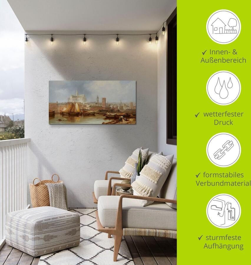 Artland Artprint Uitzicht op Keulen onvoltooide kathedraal als artprint van aluminium artprint voor buiten artprint op linnen in verschillende maten - Foto 6