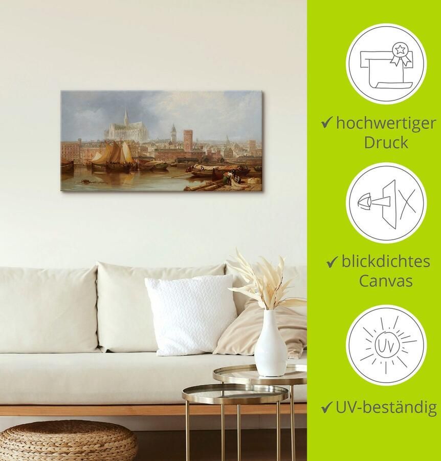 Artland Artprint Uitzicht op Keulen onvoltooide kathedraal als artprint van aluminium artprint voor buiten artprint op linnen in verschillende maten - Foto 3