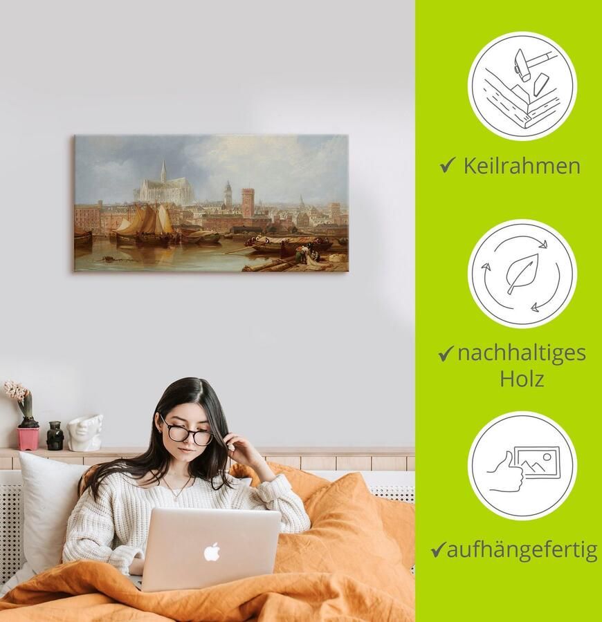 Artland Artprint Uitzicht op Keulen onvoltooide kathedraal als artprint van aluminium artprint voor buiten artprint op linnen in verschillende maten - Foto 2