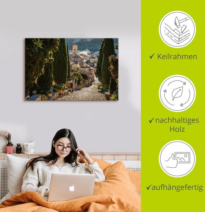 Artland Artprint Uitzicht op Pollenca vanaf Calvarie als artprint van aluminium artprint voor buiten artprint op linnen in verschillende maten - Foto 2