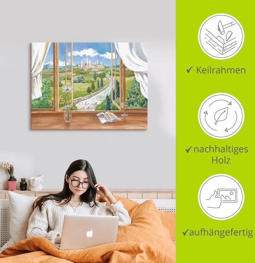 Artland Artprint Uitzicht op Toscane als artprint van aluminium artprint voor buiten artprint op linnen in verschillende maten - Foto 2