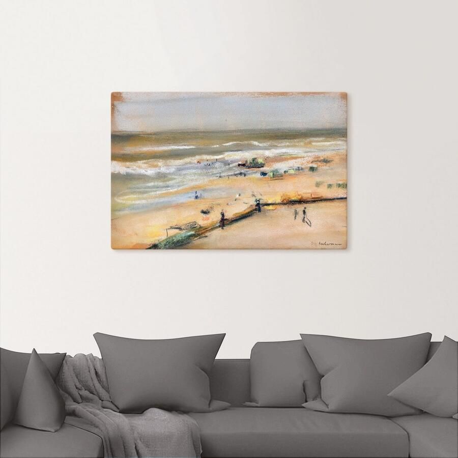 Artland Artprint Uitzicht vanaf de duin op de zee Noordwijk als artprint op linnen in verschillende maten