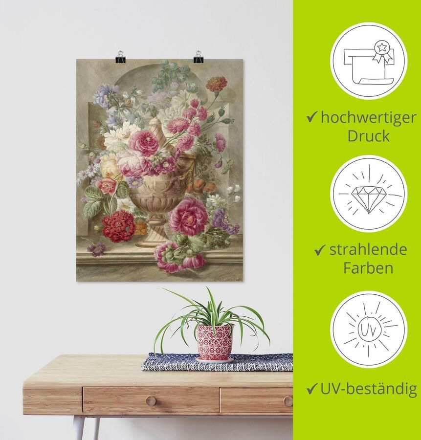 Artland Artprint Vaas met bloemen als artprint op linnen poster muursticker in verschillende maten - Foto 4