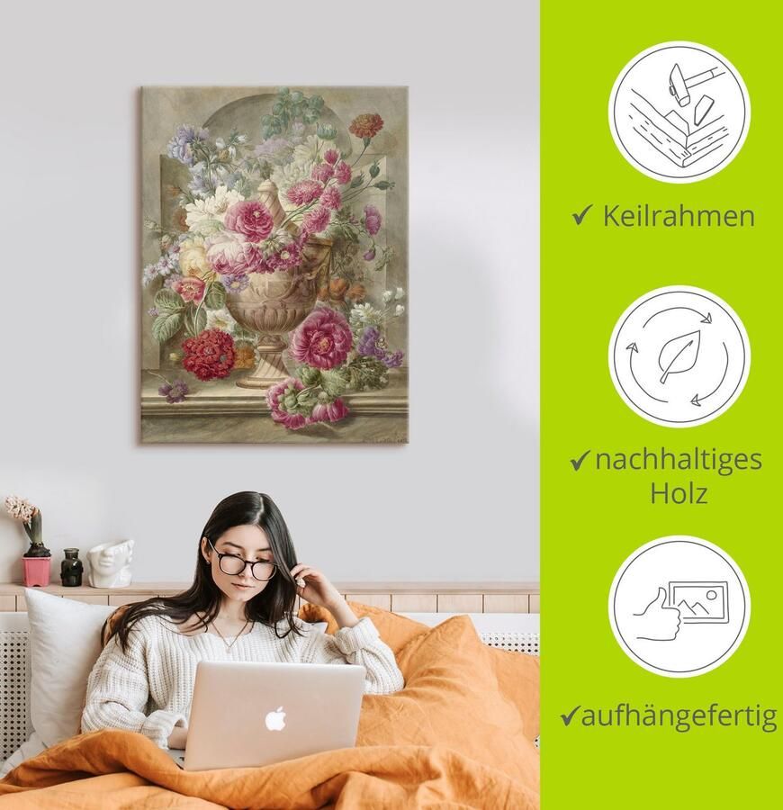 Artland Artprint Vaas met bloemen als artprint op linnen poster muursticker in verschillende maten - Foto 2