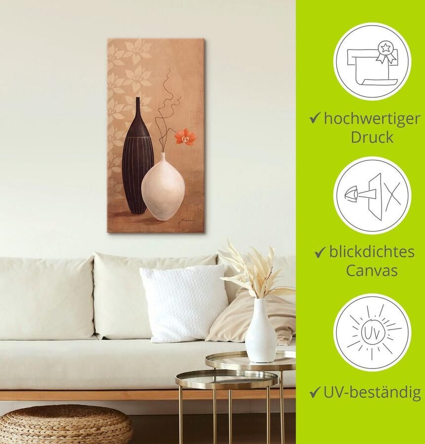 Artland Artprint Vaas met smalle hals als artprint van aluminium artprint op linnen muursticker verschillende maten - Foto 4