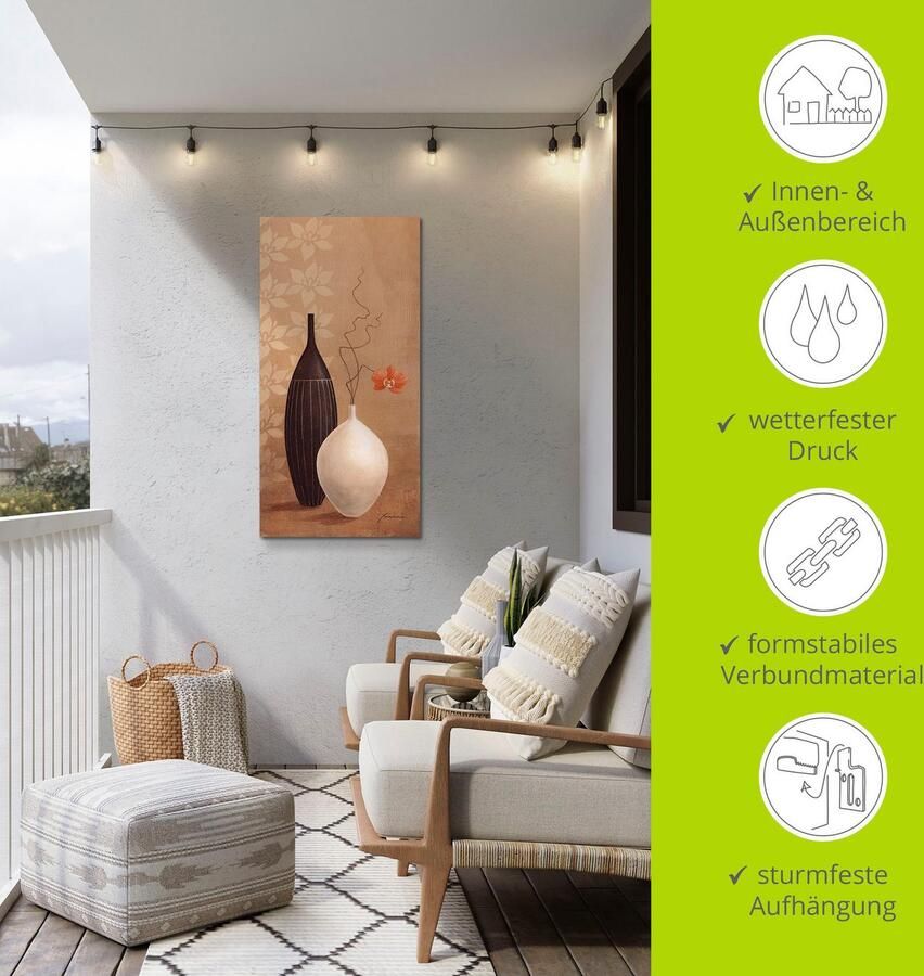 Artland Artprint Vaas met smalle hals als artprint van aluminium artprint op linnen muursticker verschillende maten - Foto 4