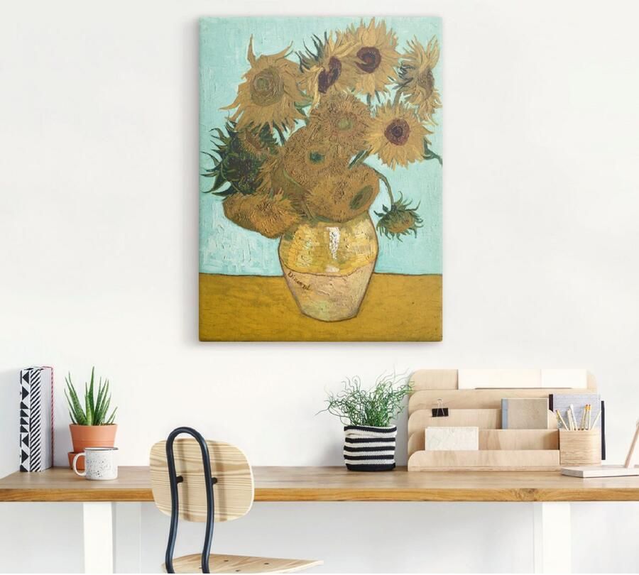 Artland Artprint Vaas met zonnebloemen. 1888 als artprint op linnen poster muursticker in verschillende maten - Foto 3