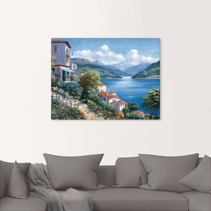 Artland Artprint op linnen Vakantie uitzicht