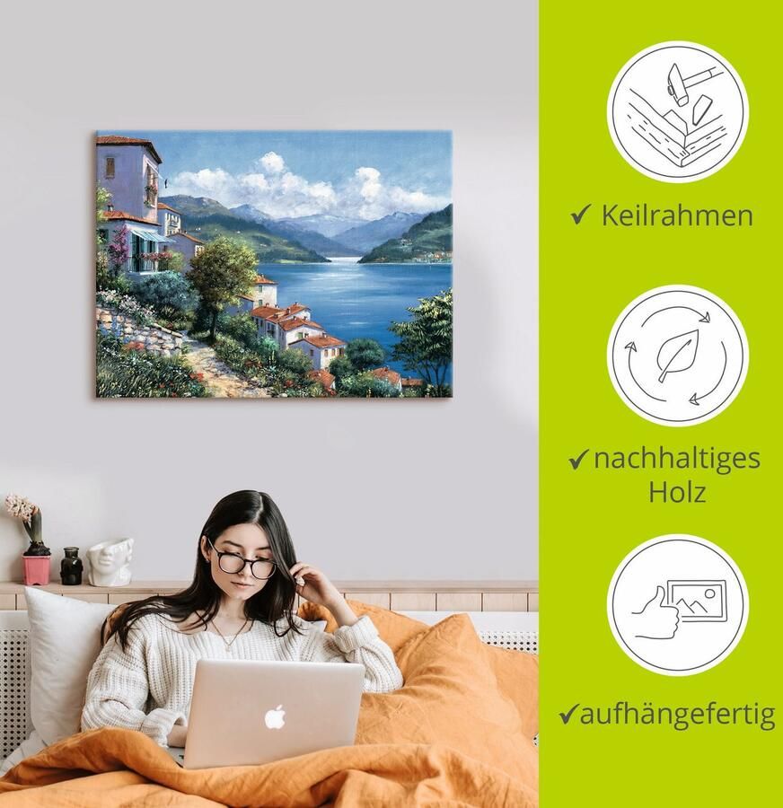 Artland Artprint op linnen Vakantie uitzicht - Foto 2
