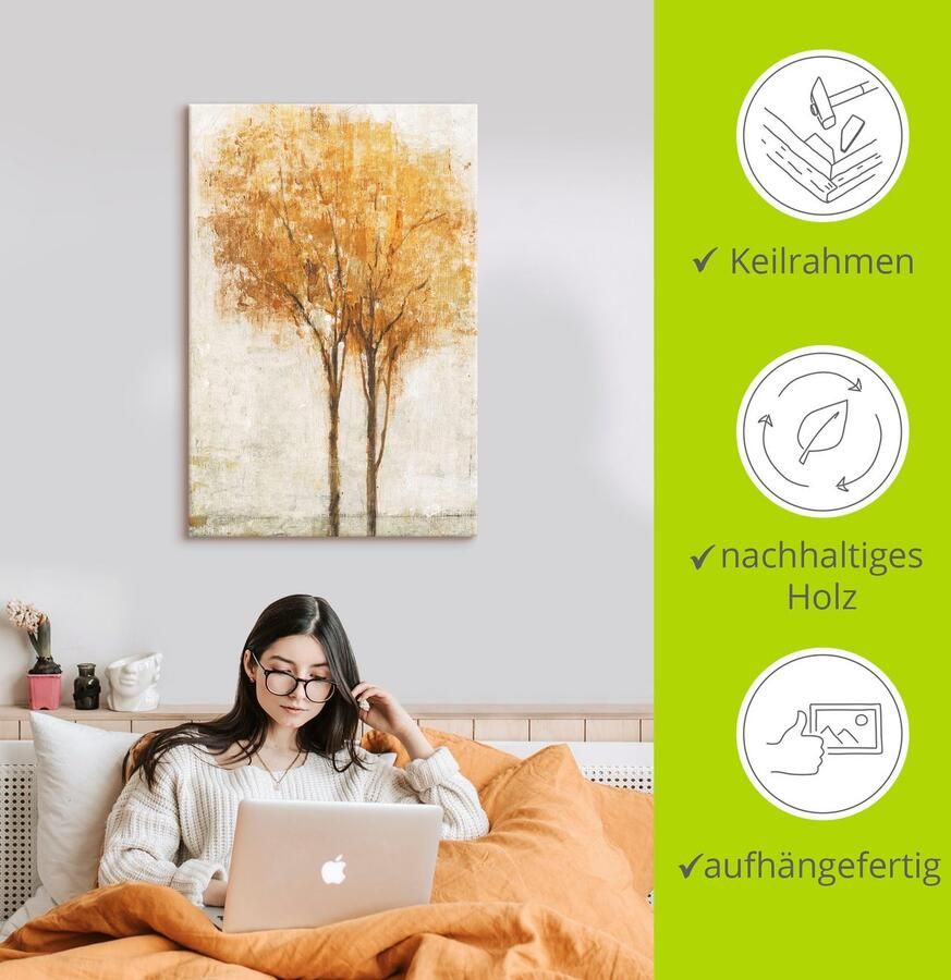 Artland Artprint Vallende blaadjes II als artprint op linnen muursticker in verschillende maten