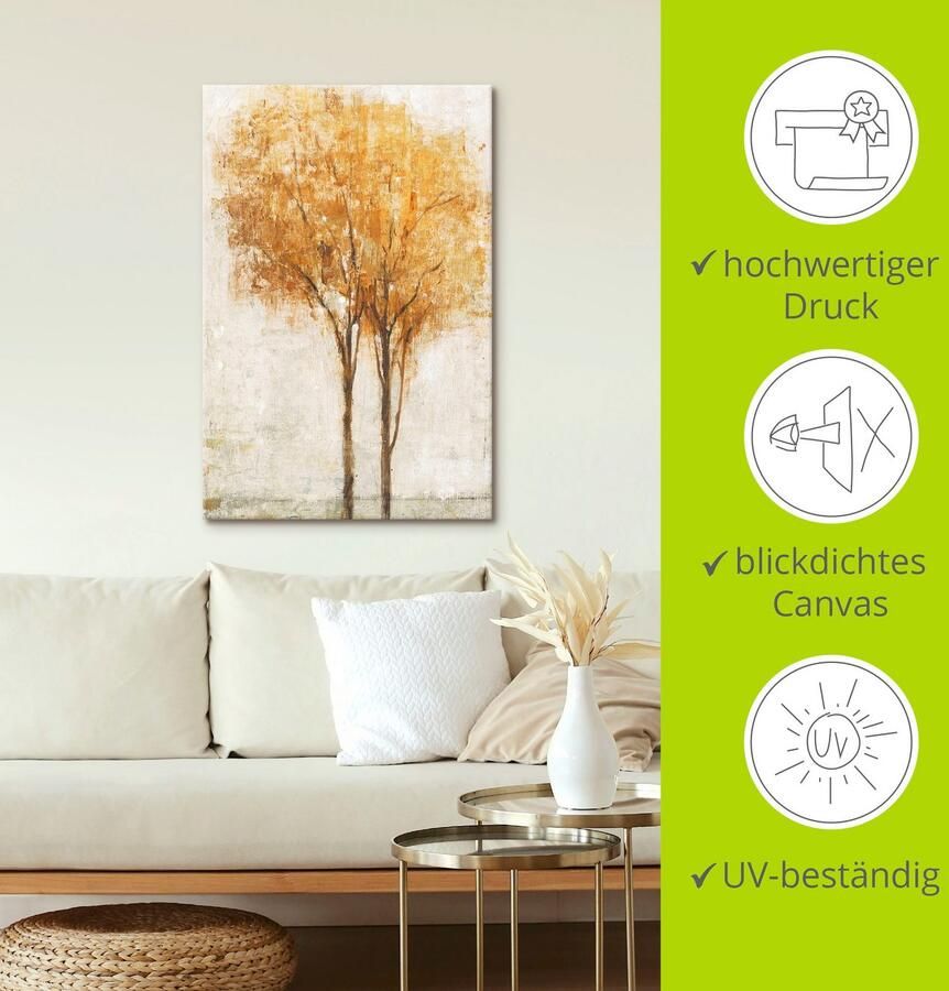 Artland Artprint Vallende blaadjes II als artprint op linnen muursticker in verschillende maten - Foto 2