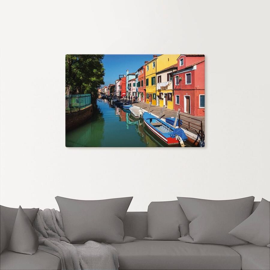 Artland Artprint Veelkleurig gebouw op eiland Burano Venetië als artprint op linnen poster in verschillende formaten maten