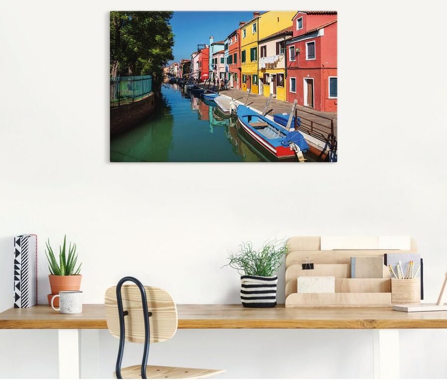 Artland Artprint Veelkleurig gebouw op eiland Burano Venetië als artprint op linnen poster in verschillende formaten maten - Foto 4