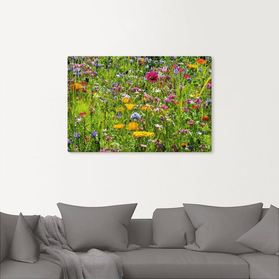 Artland Artprint Veelkleurige bloemenweide als artprint van aluminium artprint voor buiten artprint op linnen poster muursticker - Foto 2