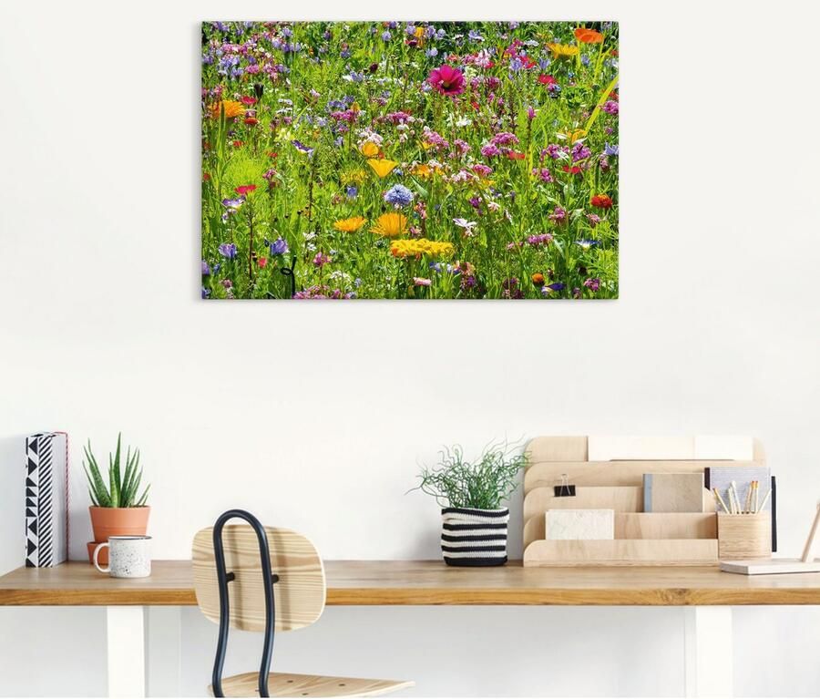 Artland Artprint Veelkleurige bloemenweide als artprint van aluminium artprint voor buiten artprint op linnen poster muursticker - Foto 5