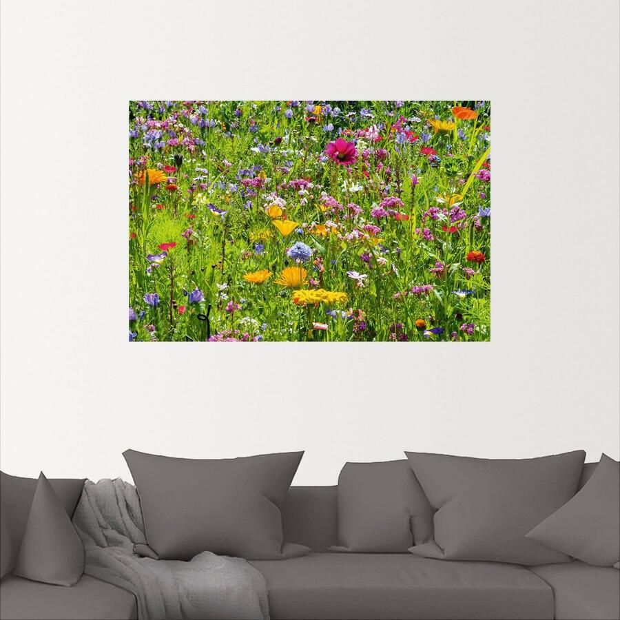 Artland Artprint Veelkleurige bloemenweide als artprint van aluminium artprint voor buiten artprint op linnen poster muursticker - Foto 2
