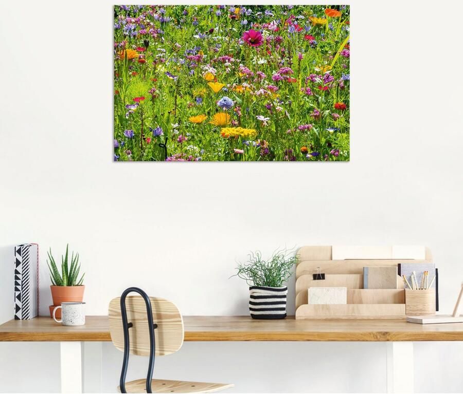Artland Artprint Veelkleurige bloemenweide als artprint van aluminium artprint voor buiten artprint op linnen poster muursticker - Foto 6