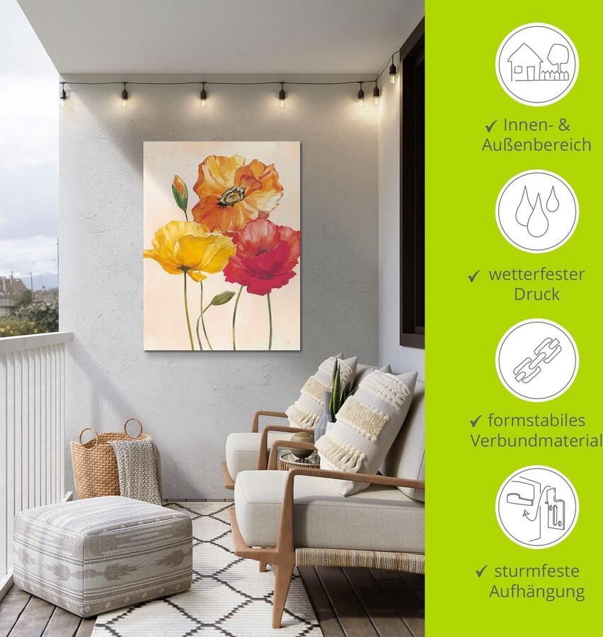 Artland Artprint Veelkleurige klaprozen I als artprint van aluminium artprint voor buiten artprint op linnen poster muursticker - Foto 5