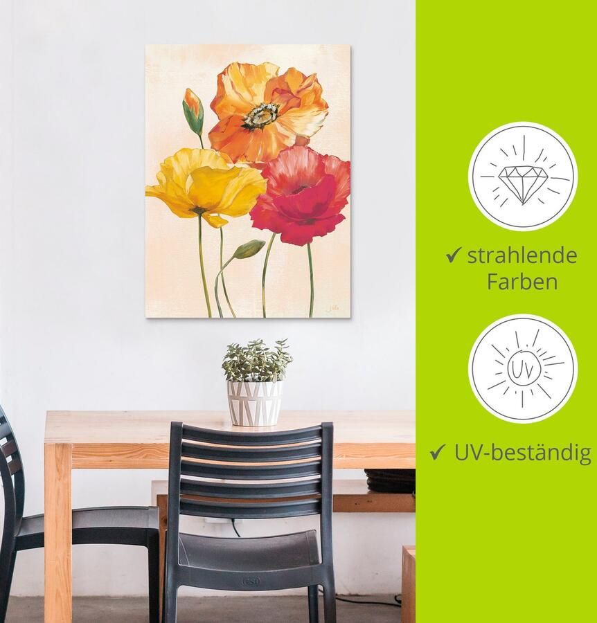 Artland Artprint Veelkleurige klaprozen I als artprint van aluminium artprint voor buiten artprint op linnen poster muursticker - Foto 3