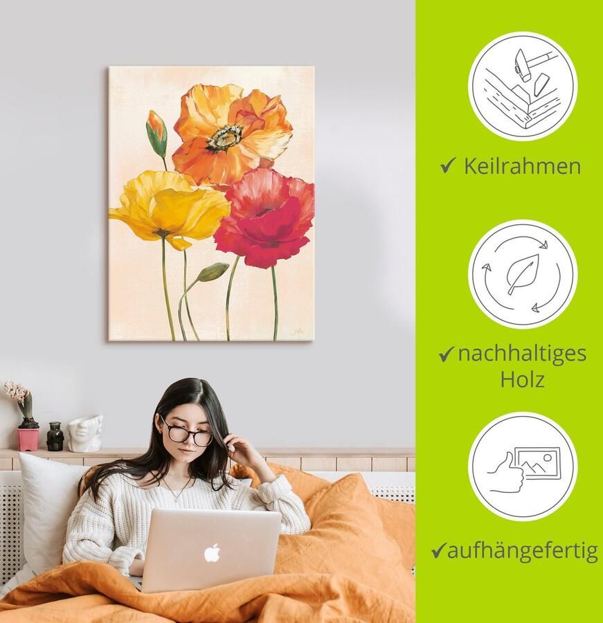 Artland Artprint Veelkleurige klaprozen I als artprint van aluminium artprint voor buiten artprint op linnen poster muursticker - Foto 2