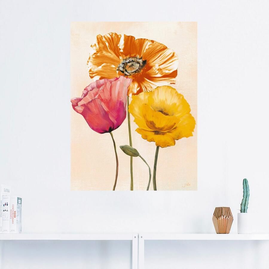 Artland Artprint Veelkleurige klaprozen II als artprint op linnen poster muursticker in verschillende maten