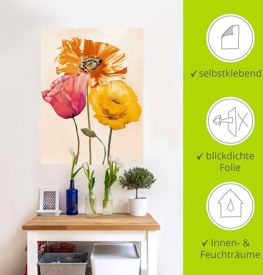 Artland Artprint Veelkleurige klaprozen II als artprint op linnen poster muursticker in verschillende maten - Foto 4