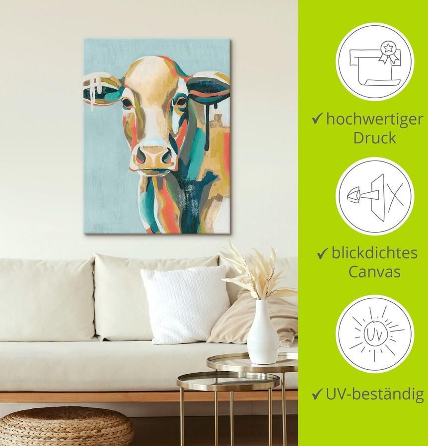 Artland Artprint Veelkleurige koeien I als artprint op linnen poster muursticker in verschillende maten - Foto 2