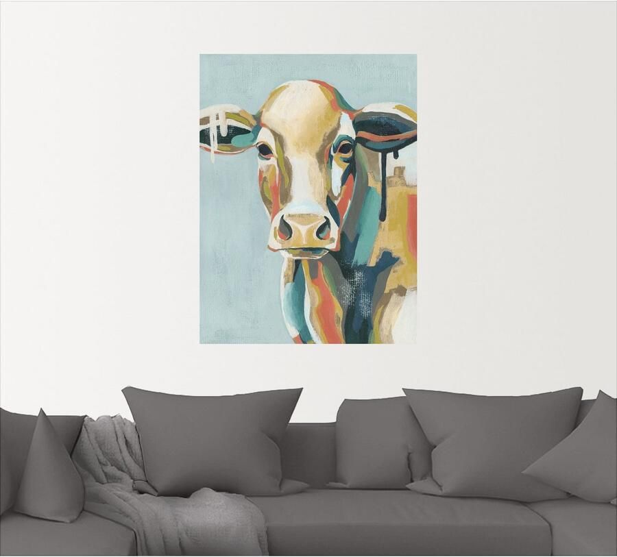 Artland Artprint Veelkleurige koeien I als artprint op linnen poster muursticker in verschillende maten - Foto 4