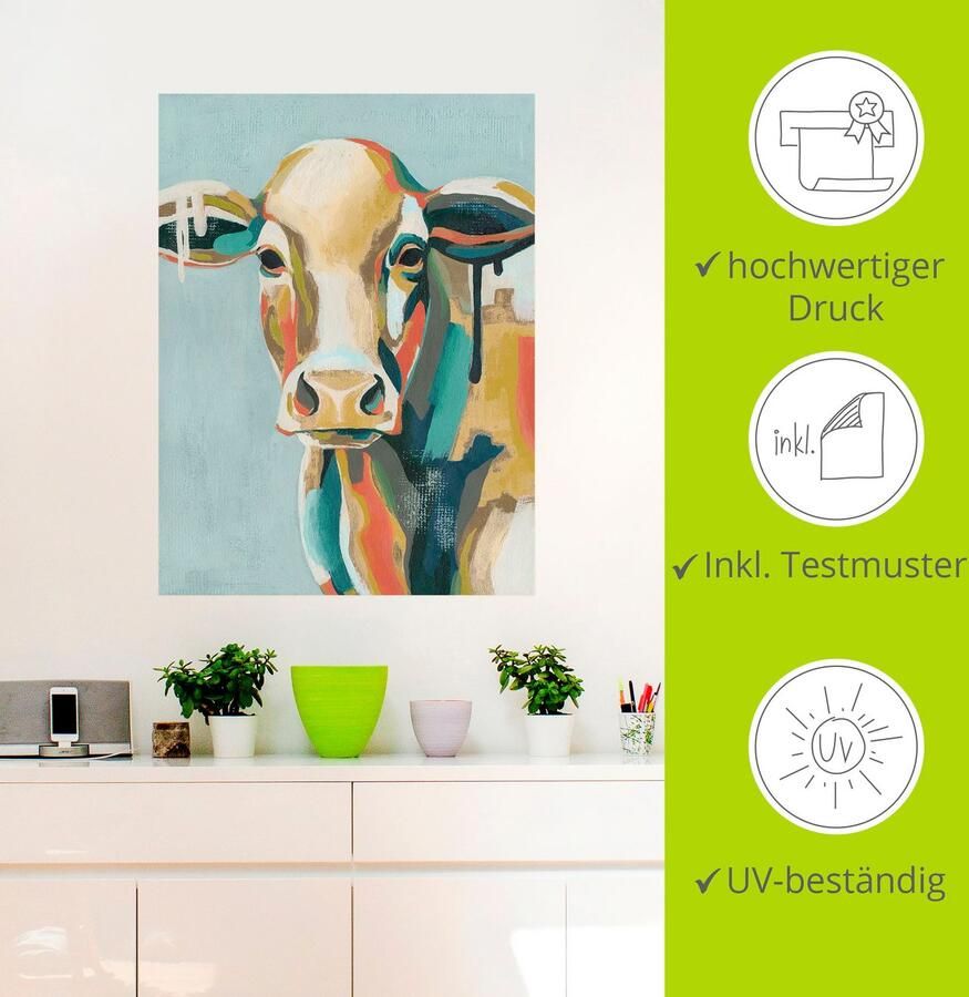 Artland Artprint Veelkleurige koeien I als artprint op linnen poster muursticker in verschillende maten - Foto 2