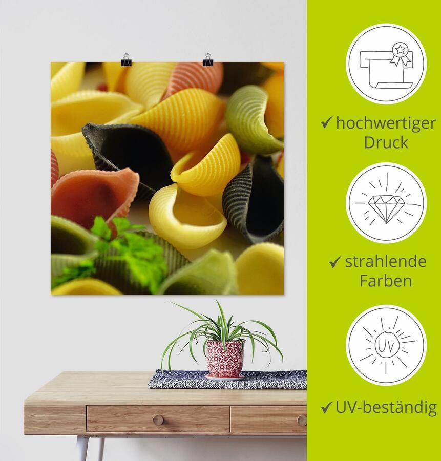 Artland Artprint Veelkleurige pasta als artprint op linnen poster in verschillende formaten maten - Foto 3