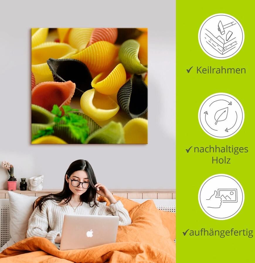 Artland Artprint Veelkleurige pasta als artprint op linnen poster in verschillende formaten maten