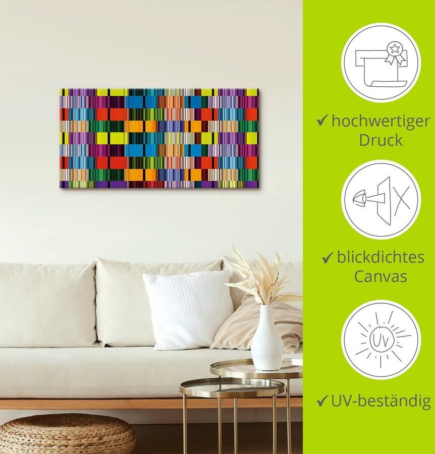 Artland Artprint Veelkleurige strepen als artprint op linnen in verschillende maten - Foto 4