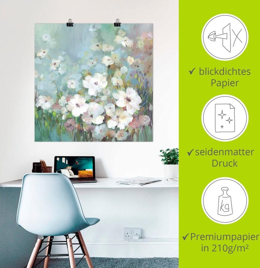 Artland Artprint Veld bloementuin als artprint op linnen poster in verschillende formaten maten - Foto 3