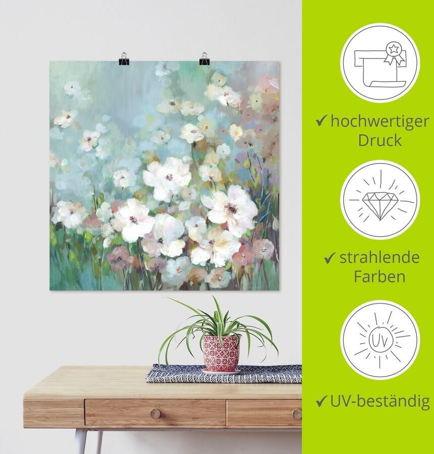 Artland Artprint Veld bloementuin als artprint op linnen poster in verschillende formaten maten - Foto 4