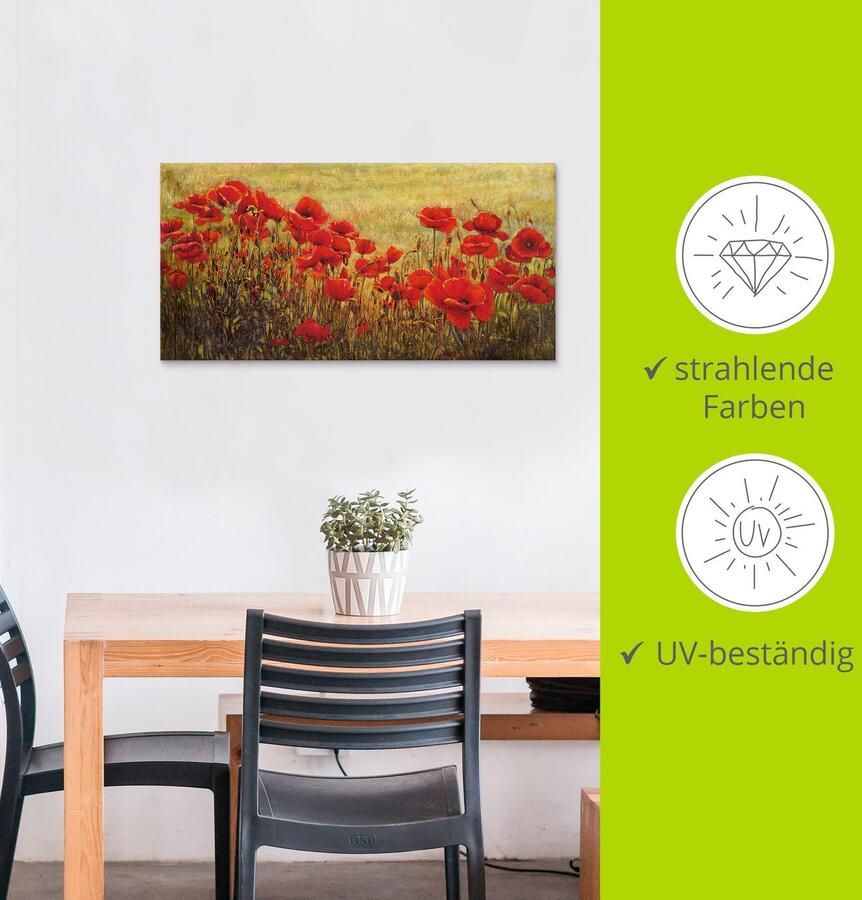 Artland Artprint Veld klaprozen als artprint van aluminium artprint voor buiten artprint op linnen in verschillende maten - Foto 3