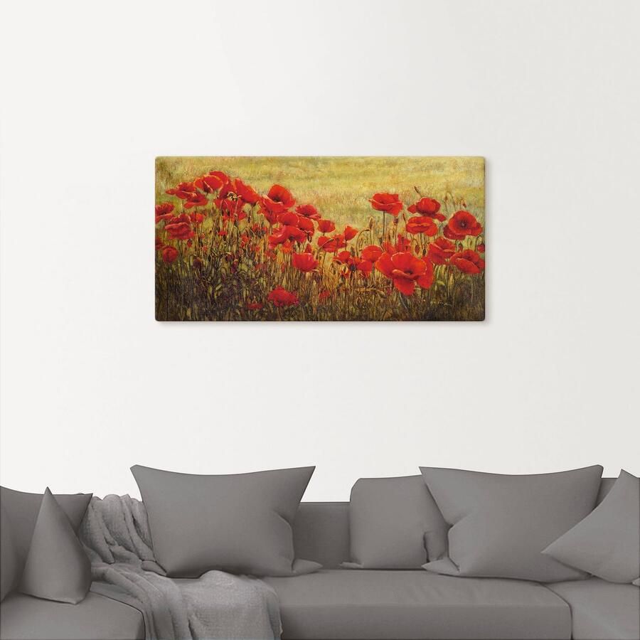 Artland Artprint op linnen Veld klaprozen - Foto 2