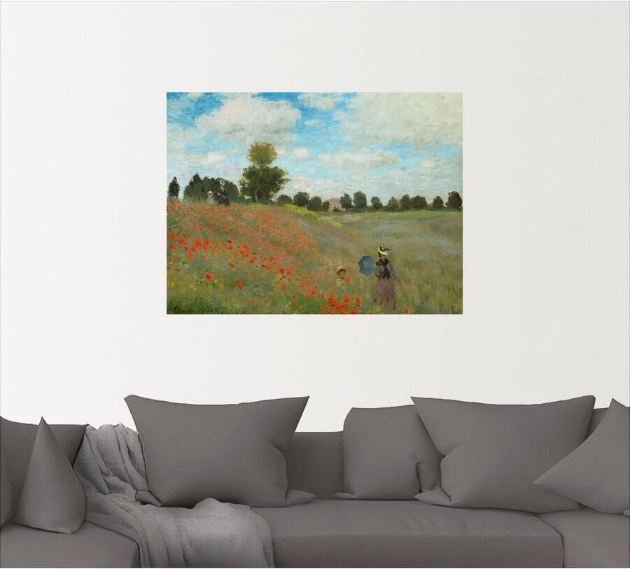 Artland Artprint Veld klaprozen bij Argenteuil. 1873 als artprint op linnen poster muursticker in verschillende maten - Foto 4