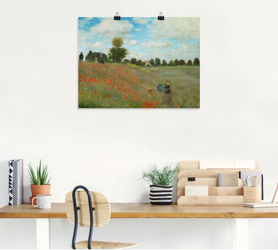 Artland Artprint Veld klaprozen bij Argenteuil. 1873 als artprint op linnen poster muursticker in verschillende maten - Foto 5