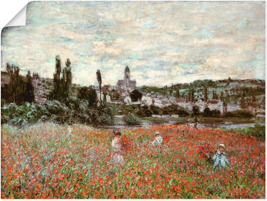 Artland Artprint Veld klaprozen bij Vetheuil. ca.1880 als artprint van aluminium artprint op linnen muursticker of poster in verschillende maten - Foto 5