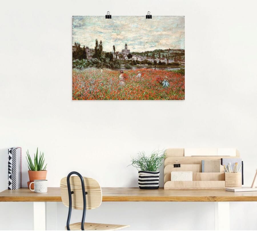 Artland Artprint Veld klaprozen bij Vetheuil. ca.1880 als artprint van aluminium artprint op linnen muursticker of poster in verschillende maten - Foto 4