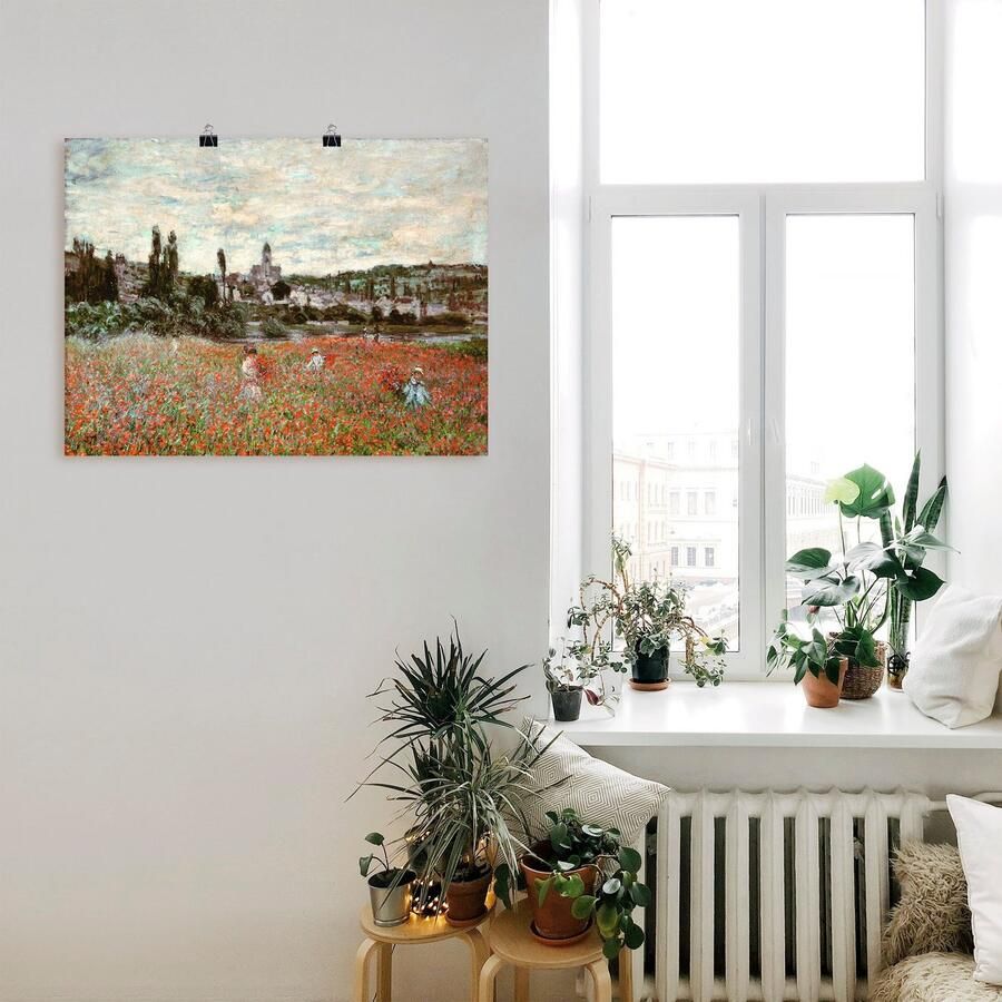 Artland Artprint Veld klaprozen bij Vetheuil. ca.1880 als artprint van aluminium artprint op linnen muursticker of poster in verschillende maten